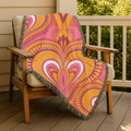 🧡 Palazzo Throw — 1960s Damask Paisley Woven Blanket