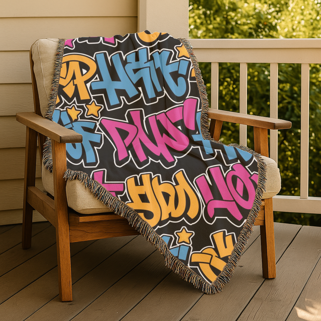 Graffiti Throw — 2000s Hip Hop Street Art Woven Blanket