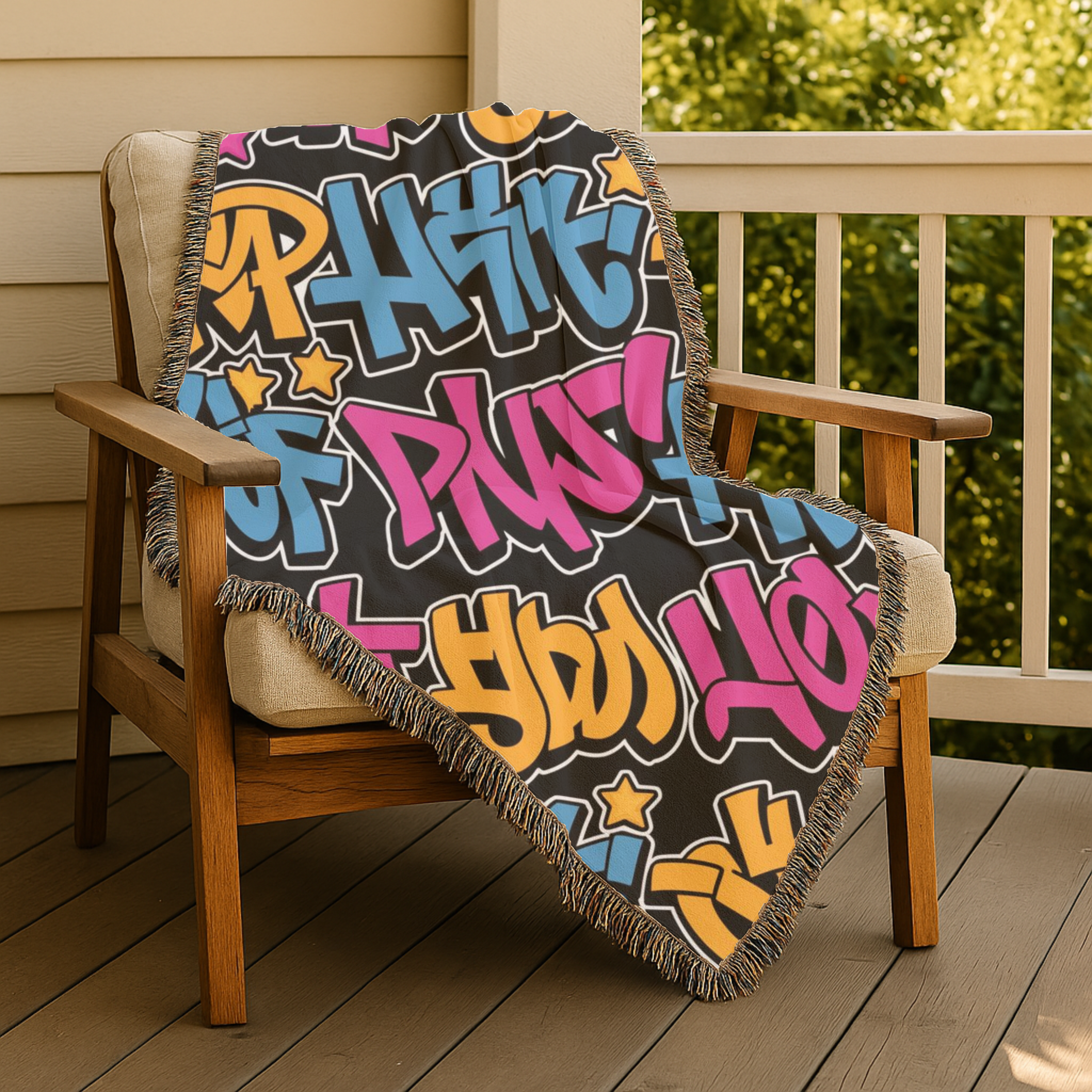 Graffiti Throw — 2000s Hip Hop Street Art Woven Blanket