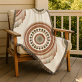 Sage Dreamcatcher Throw — 1970s Bohemian Olive Woven Blanket