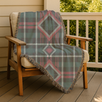 Heritage Throw — 1990s Diamond Tartan Woven Blanket