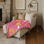 Woodstock Throw — 1960s Psychedelic Mandala Woven Blanket
