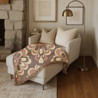 Baroque Bloom Throw — 1970s Medallion Woven Blanket
