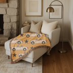🚗 Top Down Throw — 1950s Convertible Star Woven Blanket