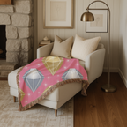 Diamond Glam Throw — 1980s Jewel Sparkle Woven Blanket