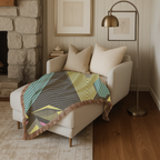 Electric Triangle Throw — 1980s Bold Stripe Geometric Woven Blanket