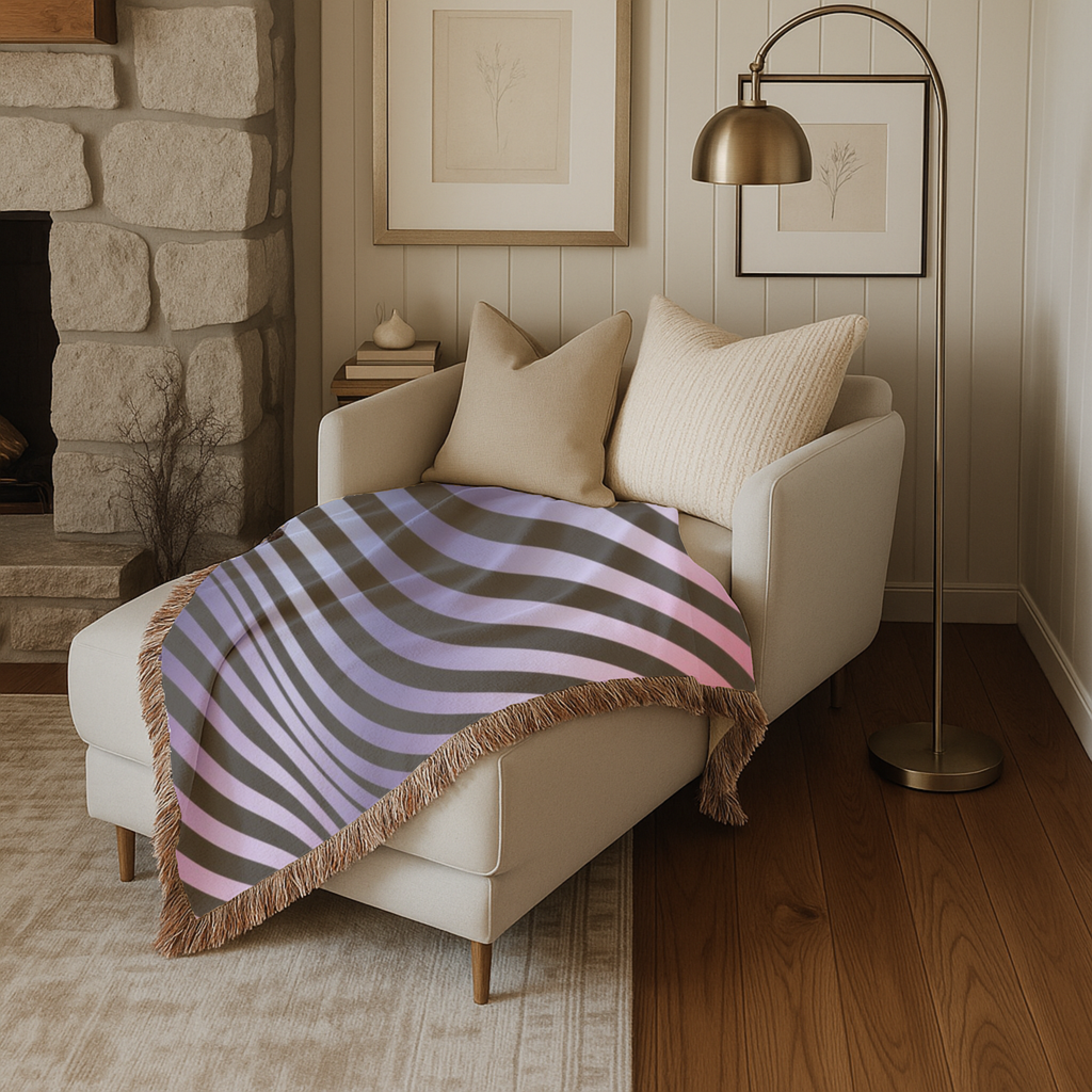 Gravity Throw — 2000s Y2K Psychedelic Wave Woven Blanket