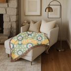 Daisy Wave Throw — 1950s Atomic Garden Woven Blanket