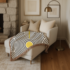 💛 Solar Op Throw — 1960s Op Art Woven Blanket