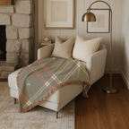 Startan Throw — 1990s Plaid & Star Woven Blanket