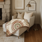 Dreamcatcher Throw — 1970s Bohemian Circle Woven Blanket