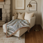 Aurora Throw — 2000s Y2K Iridescent Ribbon Woven Blanket