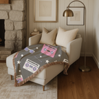 Mixtape Throw — 1980s Boombox & Cassette Woven Blanket