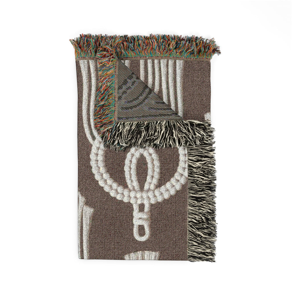 Macramé Circle Throw — 1970s Bohemian Macramé Woven Blanket