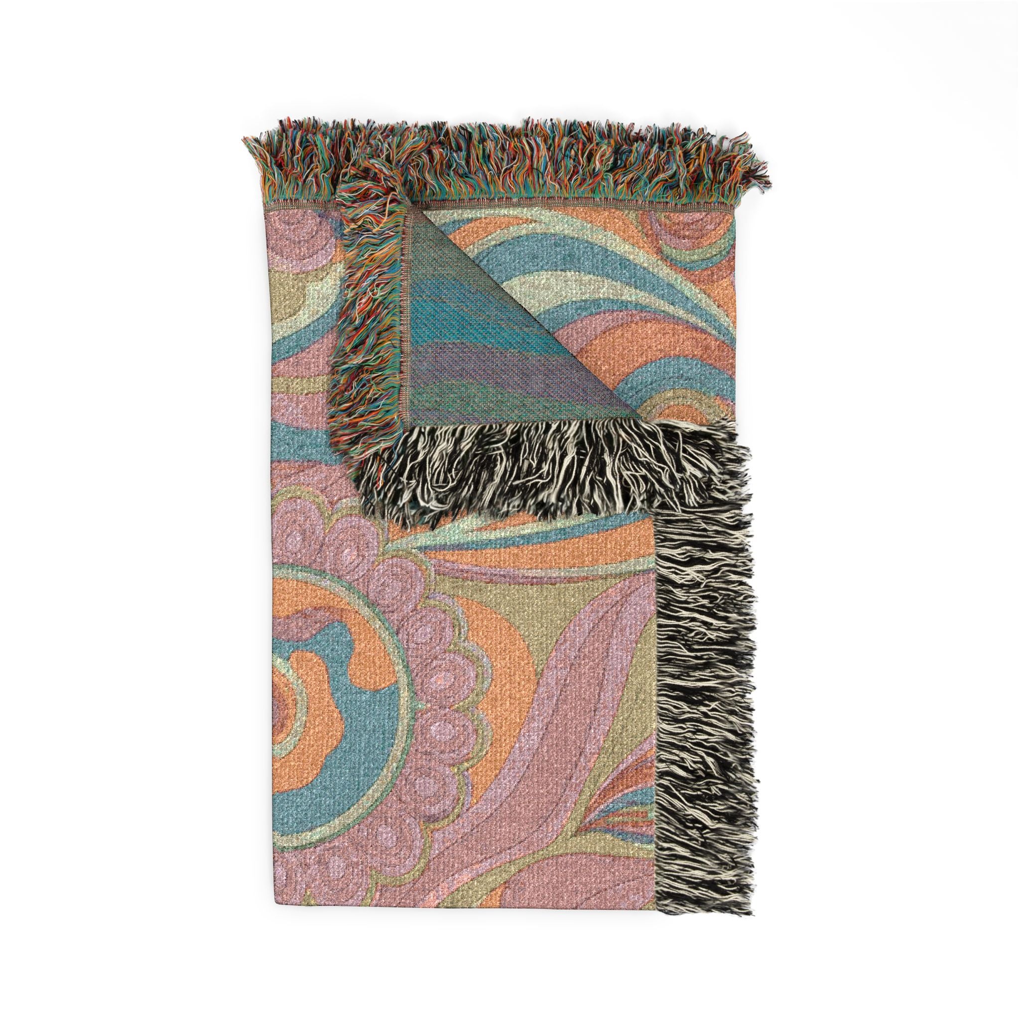 🌈 Kaleidoscope Throw — 1960s Psychedelic Woven Blanket