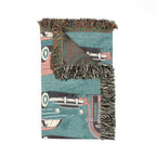 🎵 Rock Around Throw — 1950s Diner Jukebox Woven Blanket