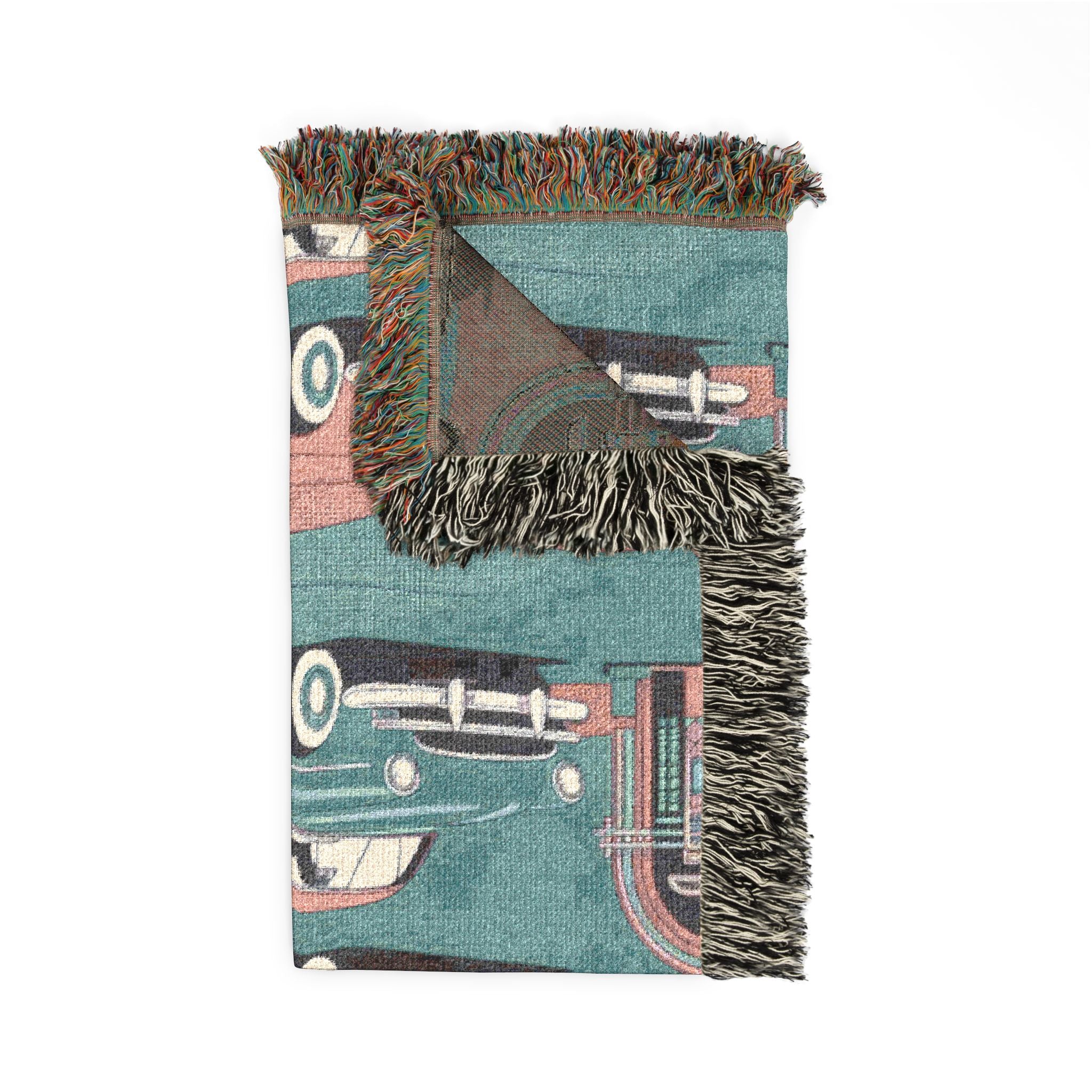 🎵 Rock Around Throw — 1950s Diner Jukebox Woven Blanket