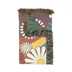 🌈  Over The Rainbow Throw — 1960s Flower Power Woven Blanket