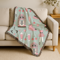 🎵🥤Milkshake Throw — 1950s Diner Style Woven Blanket