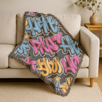 Graffiti Throw — 2000s Hip Hop Street Art Woven Blanket