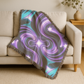 Nebula Throw — 2000s Y2K Neon Swirl Woven Blanket