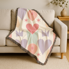 Heart Crown Throw — 1980s Pop Royalty Woven Blanket
