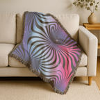 Supernova Throw — 2000s Y2K Stripe Sunburst Woven Blanket