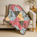 Memphis Night Throw — 1980s Geometric Art Woven Blanket