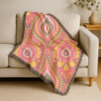 🔴 Marrakech Throw — 1970s Bohemian Paisley Woven Blanket
