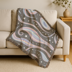 Cosmos Throw — 2000s Y2K Pastel Galaxy Woven Blanket