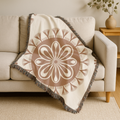 Spirit Medallion Throw — 1970s Ornate Circle Woven Blanket