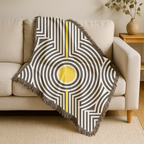 💛 Solar Op Throw — 1960s Op Art Woven Blanket