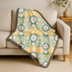Daisy Wave Throw — 1950s Atomic Garden Woven Blanket