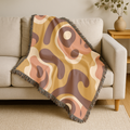 Lava Flow Throw — 1970s Psychedelic Abstract Woven Blanket