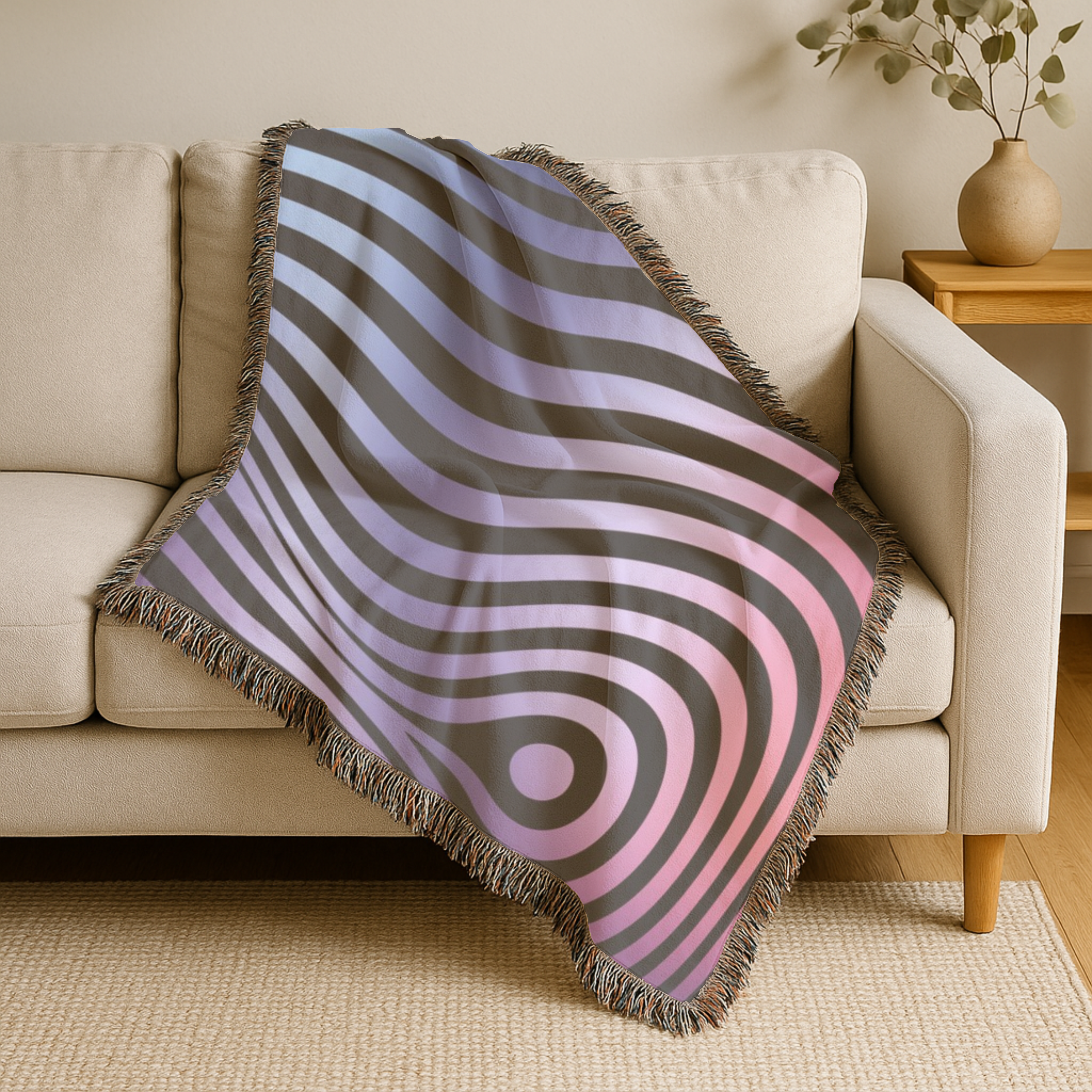 Gravity Throw — 2000s Y2K Psychedelic Wave Woven Blanket