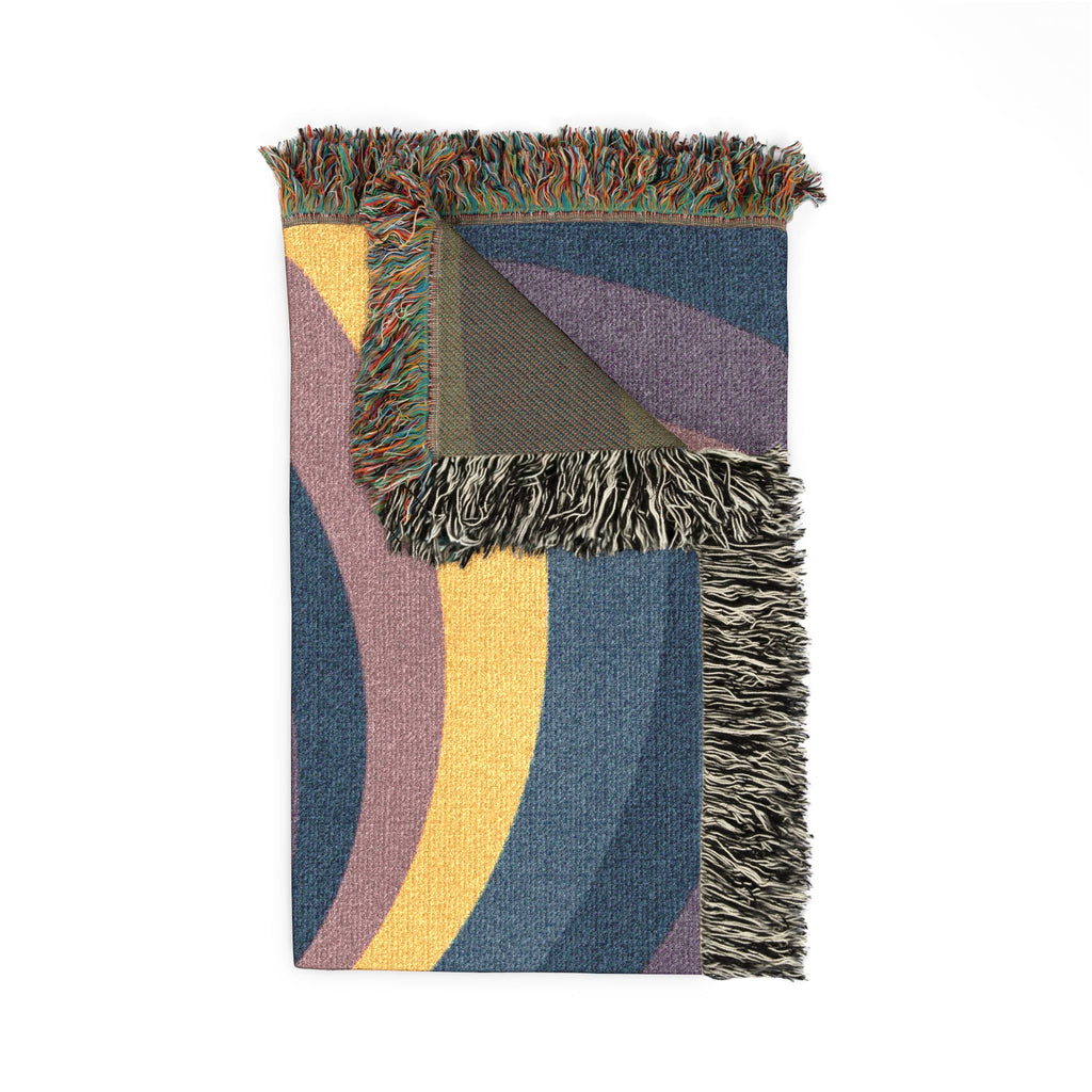 Hypnotic Throw — 1990s Psychedelic Swirl Woven Blanket