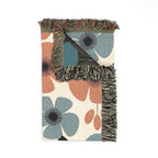 🌸 Nordic Bloom Throw — 1950s Scandinavian Floral Woven Blanket