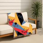 Memphis Sunshine Throw — 1980s Bold Geometric Woven Blanket