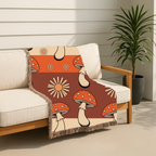 Stripe Shroom Throw — 1970s Retro Stripe Woven Blanket