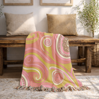 🌈 Summer of Love Throw —1960s Psychedelic Paisley Woven Blanket