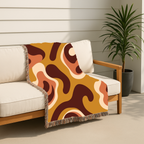 Lava Flow Throw — 1970s Psychedelic Abstract Woven Blanket