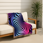 Supernova Throw — 2000s Y2K Stripe Sunburst Woven Blanket