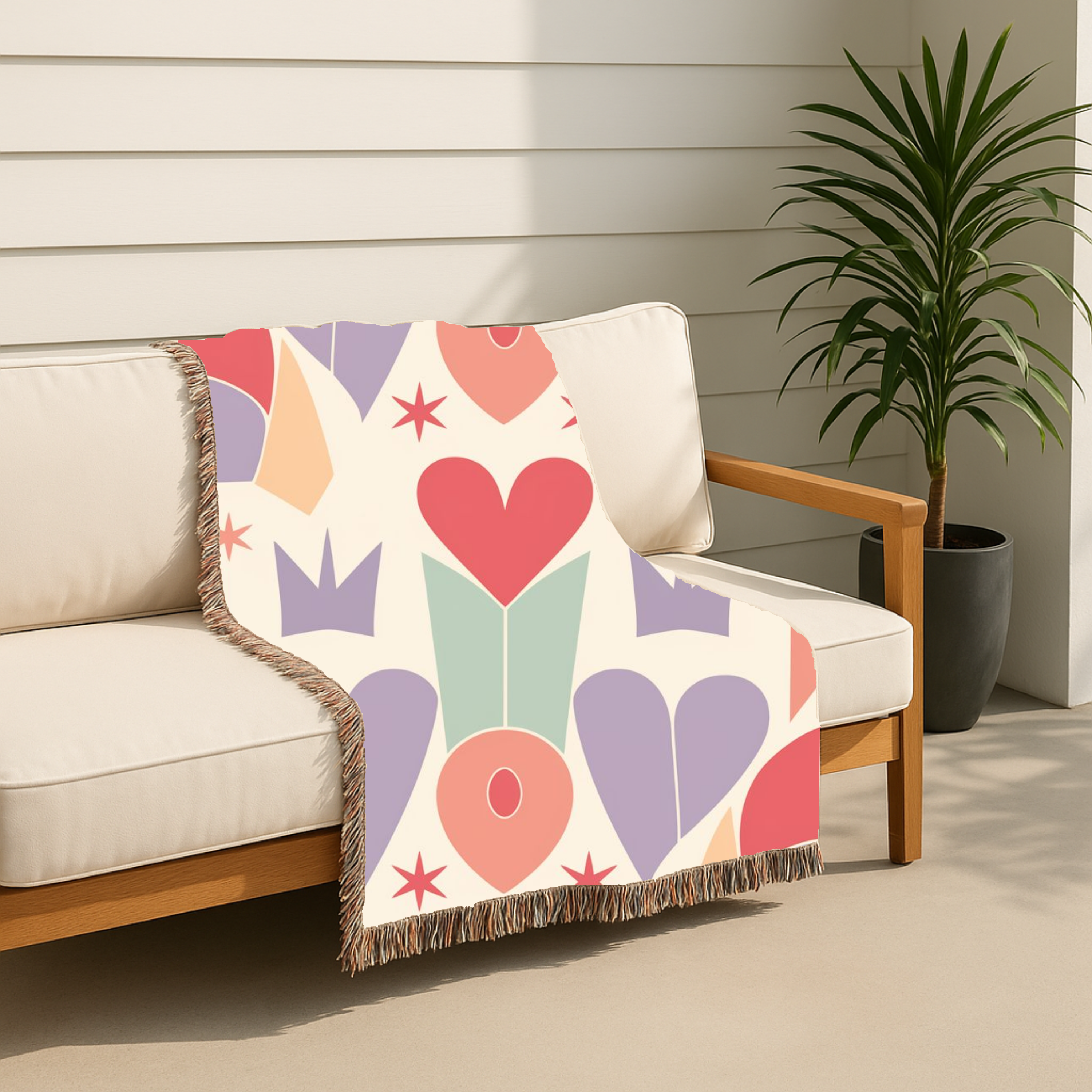 Heart Crown Throw — 1980s Pop Royalty Woven Blanket