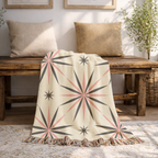 💫 Compass Star Throw — 1950s Atomic Age Woven Blanket