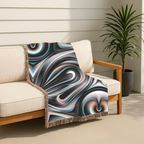 Mercury Throw — 2000s Y2K Chrome & Iridescent Woven Blanket