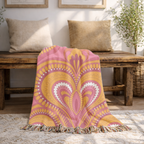 🧡 Palazzo Throw — 1960s Damask Paisley Woven Blanket
