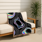 🌈 Plasma Throw — 2000s Y2K Holographic Circuit Woven Blanket
