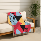 Memphis Night Throw — 1980s Geometric Art Woven Blanket