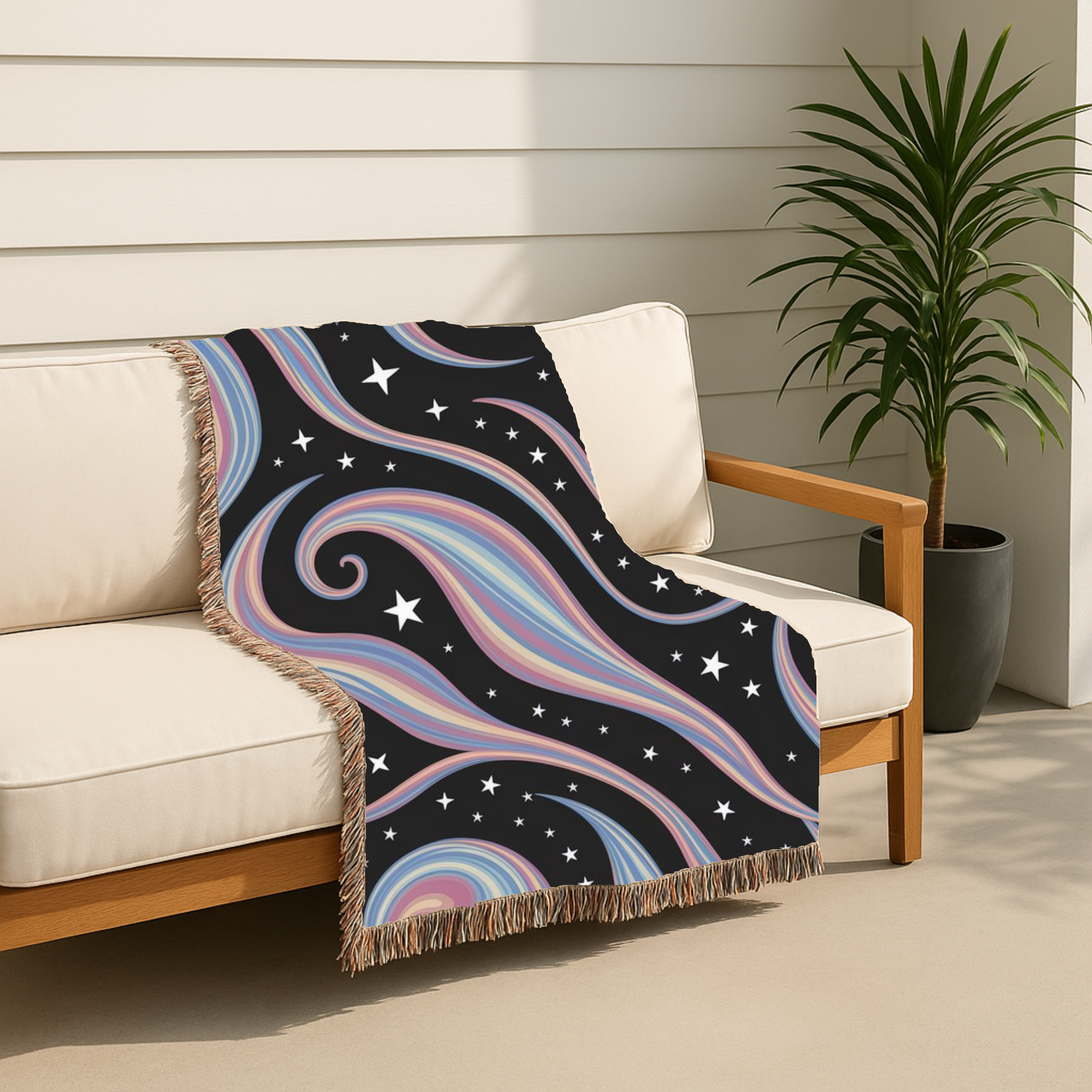 Cosmos Throw — 2000s Y2K Pastel Galaxy Woven Blanket