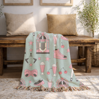 🎵🥤Milkshake Throw — 1950s Diner Style Woven Blanket